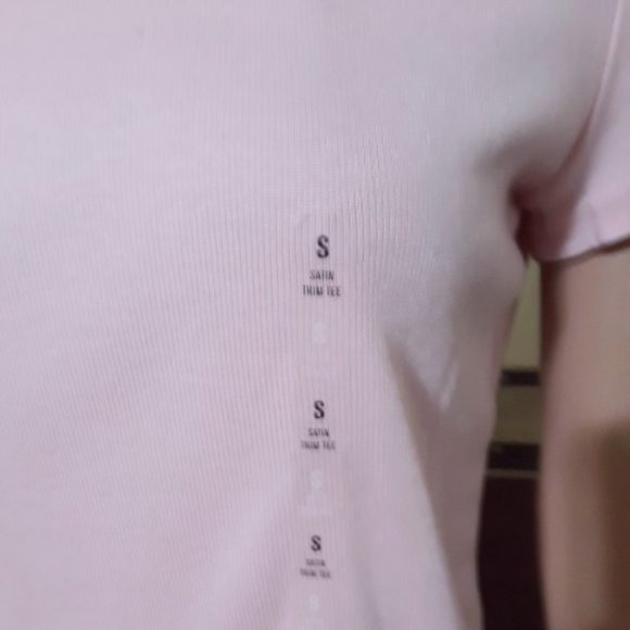 BASIC EDITIONS SOFT PINK SHORT SLEEVE SLIP OVER TOP SIZE S NWT - Picture 2 of 4